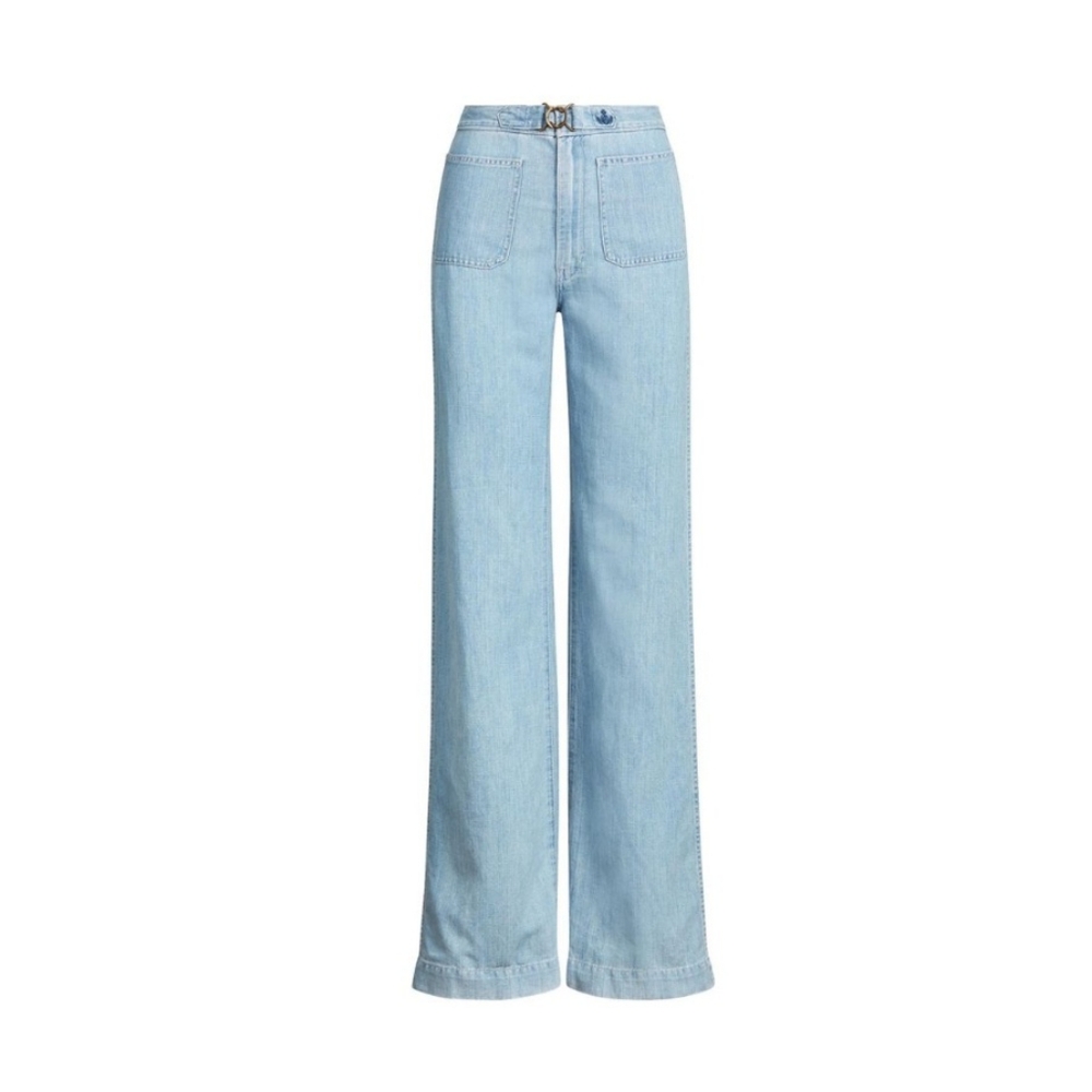 Polo by Ralph Lauren Margery High Rise Wide Leg Light Wash Jeans - 29R - Picture 5 of 13